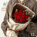 ホシファーム フリルブーケ ルージュ12本【送料無料】<メッセージカード無料!オリジナルメッセージ可! 花 ギフト バラ 薔薇 ローズ 花束 赤 深紅 サムライ>