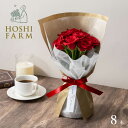 ホシファーム 届いた姿でそのまま飾れるスタンディング薔薇ブーケ ルージュ8本【送料無料】<熨斗・メッセージカード無料! 花 ギフト バラ ローズ 花束 赤 深紅 サムライ>