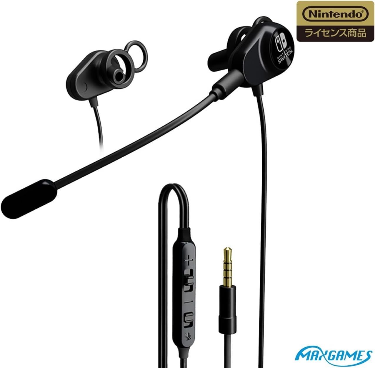 【任天堂ライセンス商品】Nintendo Switch デュアルダクトゲーミングイヤホン ブラック HEGE-01BK 新品 在庫有り