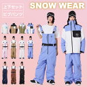 スノーボードウェア スキーウェア メンズ レディース ビブパンツ スキーウェア 上下セット 上下 スノーボードウェア スキー スノーボード シンプルデザイン ブ...