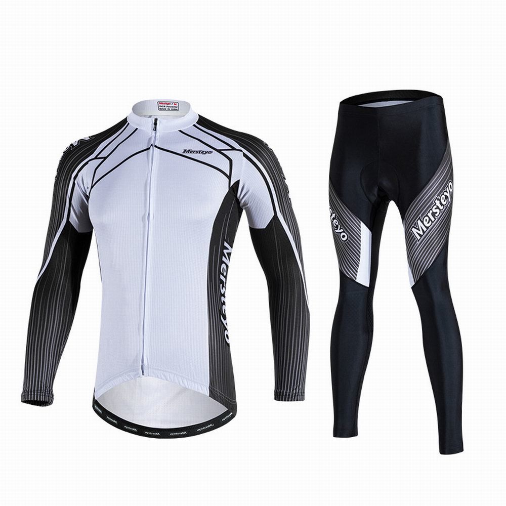 Cycling Jersey, Cycling Wear, Road Bike Jersey, Road Bike Inner Shorts, Men's Long Sleeve, Fleece Lined, Top and Bottom Set, Team Uniform, Cycling Clothing, Road Bike, Spring/Autumn, Sweat-wicking, Quick-drying, Cycling Wear, Sportswear, Exercise, Free Shipping