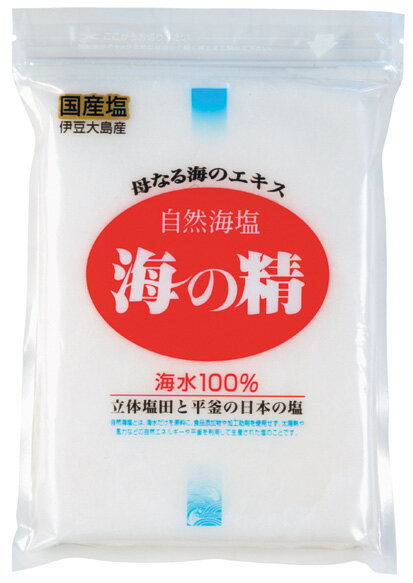 商品詳細 内容 海の精　（赤ラベル）　500g 保存方法 常温 賞味期限 − 原材料 海水（伊豆大島産） 【検索キーワード】 海の精　（赤ラベル）　500g┃海の精┃塩┃ムソー┃MUSO┃お取り寄せ┃通販┃販売┃伝統食品┃自然食品海の精　（赤ラベル）　500g 「海の精　（赤ラベル）　500g」は黒潮から生まれた純国産自然海塩のしっとりタイプ。 伊豆大島で海水から直接生産する純国産の塩で、海水のみを原料にし、他の塩やニガリ、固結防止のための添加物は一切使用していません。 太陽と風の力で濃縮し、釜で炊き結晶させた日本特有の伝統的な自然製塩法で作られています。 塩辛いだけでなくほのかな甘み、苦味や酸味があり、料理や加工食品に使うと、まろやかな美味を醸し出します。