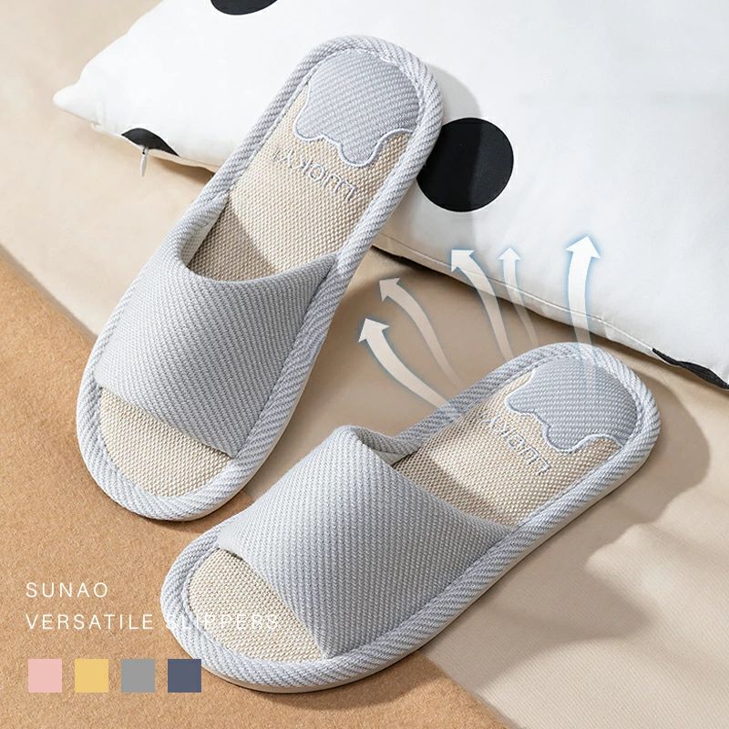 乐天商城 - 【限定10％OFF+初購入8％OFFクーポン】 夏用 スリッパ 室内用 麻 リネン メンズ レディース ソフトタイプ 通気性 ルームシューズ 部屋履き 来客用 おしゃれ 蒸れない 大きいサイズ 洗える 業務用