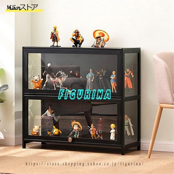 フィギュアケース 棚 コレクションケース フィギュア 天然竹製 透明パネル 防塵 ショーケース 大容量 コレクションラック