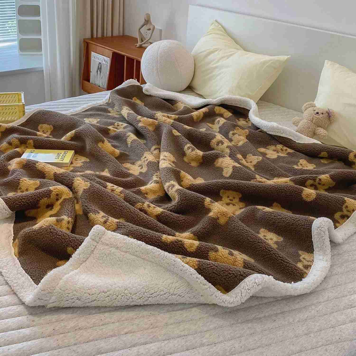 ブ プレゼント 洗える 静電防止 吸湿発熱 ふわふわ 軽い 冷房対策 シープボア 掛け毛布 柔らかい 人気 おしゃれ 暖かい 大判 二枚合わせ 厚手 冬 子供毛布 ブランケット シングル 可愛い 毛布