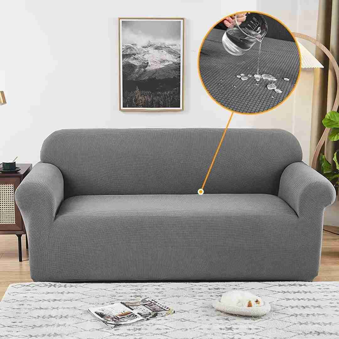 通気 程よい凹凸のワッフル調 抗菌防臭 防止 キズ 猫 犬 柔らかい 滑り止め 伸縮素材 かけるだけ ソファカバー 防水 フィットタイプ ストレッチ 北欧風 無地 肘付き 2人掛け ソファカバー 防水