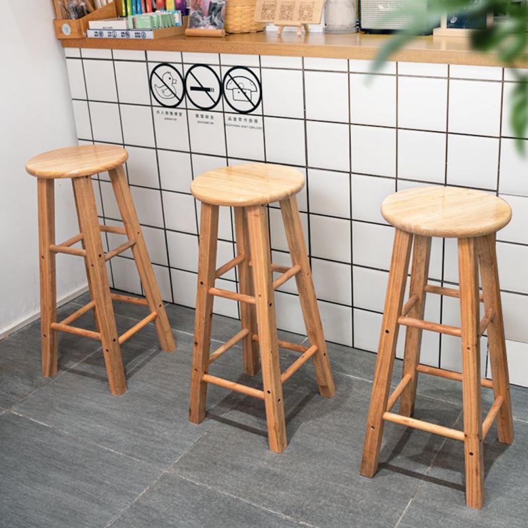 【限定ジャンルセール】 ダイニングチェア 無垢材 カフェ バーチェア 軽量 安定性 簡易組み立て バー椅子 スツール 喫茶店 立ち食い 木製 カウンター椅子 [2]
