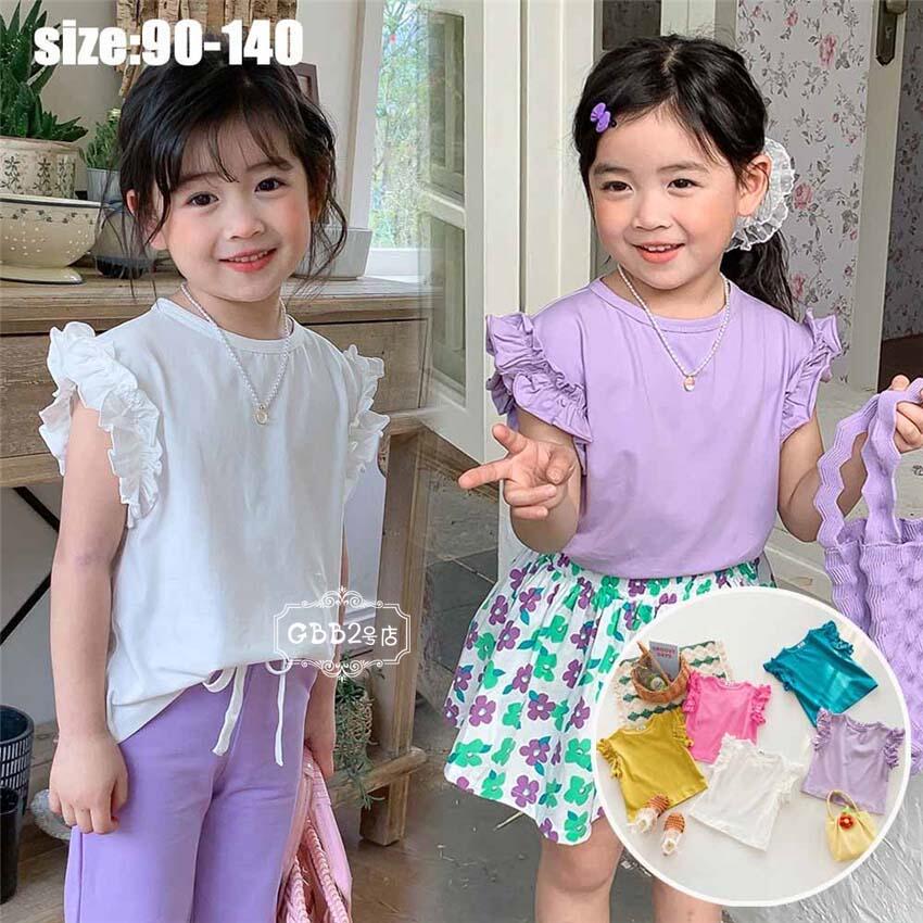【初購入8％OFFクーポン】 韓国子供服 Tシャツ 半袖 キッズ 女の子 ベビー服 半袖tシャツ トップス 夏服 こども 可愛い きれいめ 通園 通学 単品売り イエロー ホワイト パープル ブルー 桃色 90 100 110 120 130 140cm