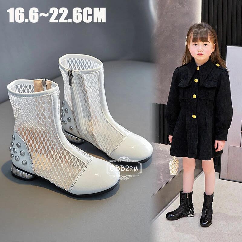 サンダル キッズ ショートブーツ 靴 ジュニア お姫様靴 夏物 女の子 ハイヒール ソフトの底 子ども キッズシューズ 子供靴 美脚 姫系 女児 靴 可愛い かわいい おでかけ プレゼント 卒園式/入学式 ブラック オフホワイト