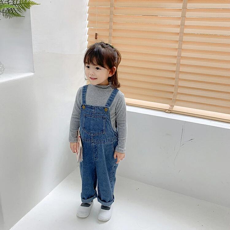 オーバーオール 子供服 デニムオーバーオール ゆったり 女の子 男の子 キッズ ベビ...