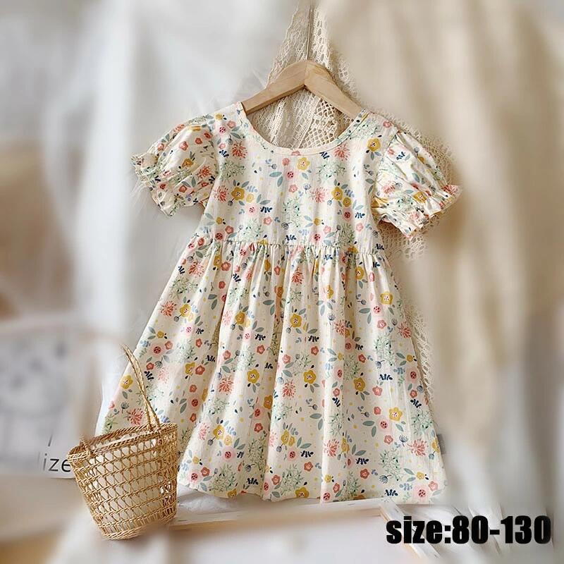 乐天商城 - 【初購入8％OFFクーポン】 子供服 ワンピース 子供ドレス 花柄 プリント 半袖 Aライン フレアスカート 女の子 リゾート おしゃれ 子ども服 夏 ビーチ カジュアル 赤ちゃん ベビー 人気 可愛い ジュニア服 卒園式/パーティ 80-130cm