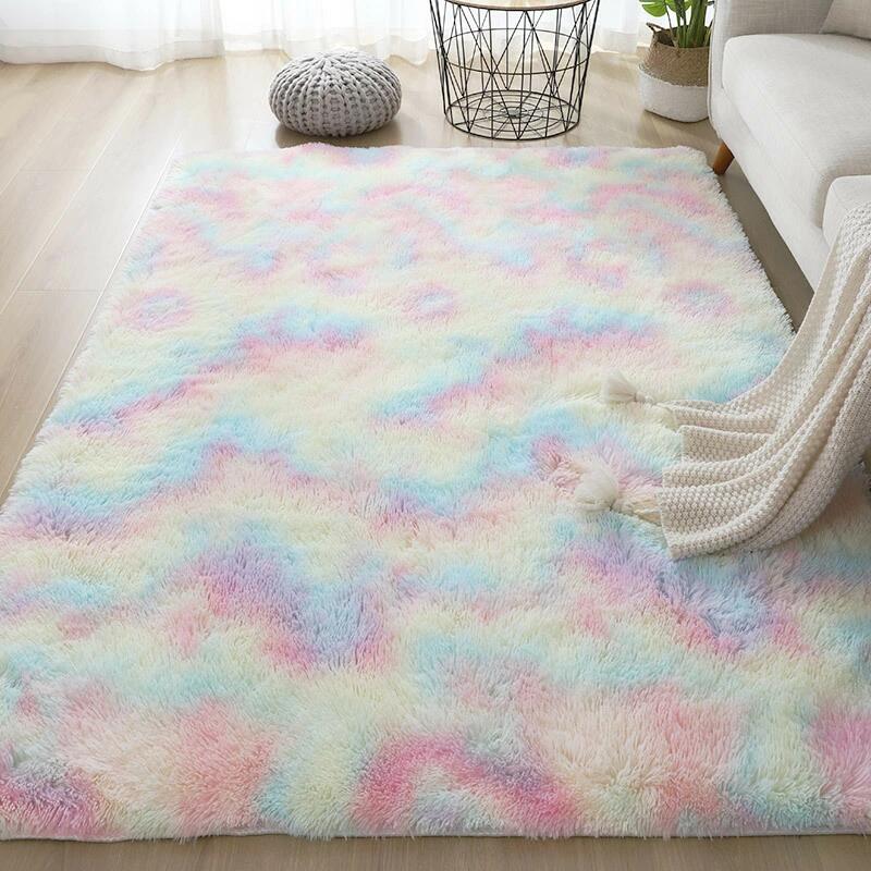 10帖用（352 cm×440 cm） - 14色ラグ 洗える 畳 柔らかくてすべすべしている ラグマット120*200cm カーペット リビング グラデーション色チェッカーパターン 絨毯 北欧 長い毛羽おしゃれ じゅうたん かわいい シャギーラグ 洗えるカーペット 洗濯 長方形