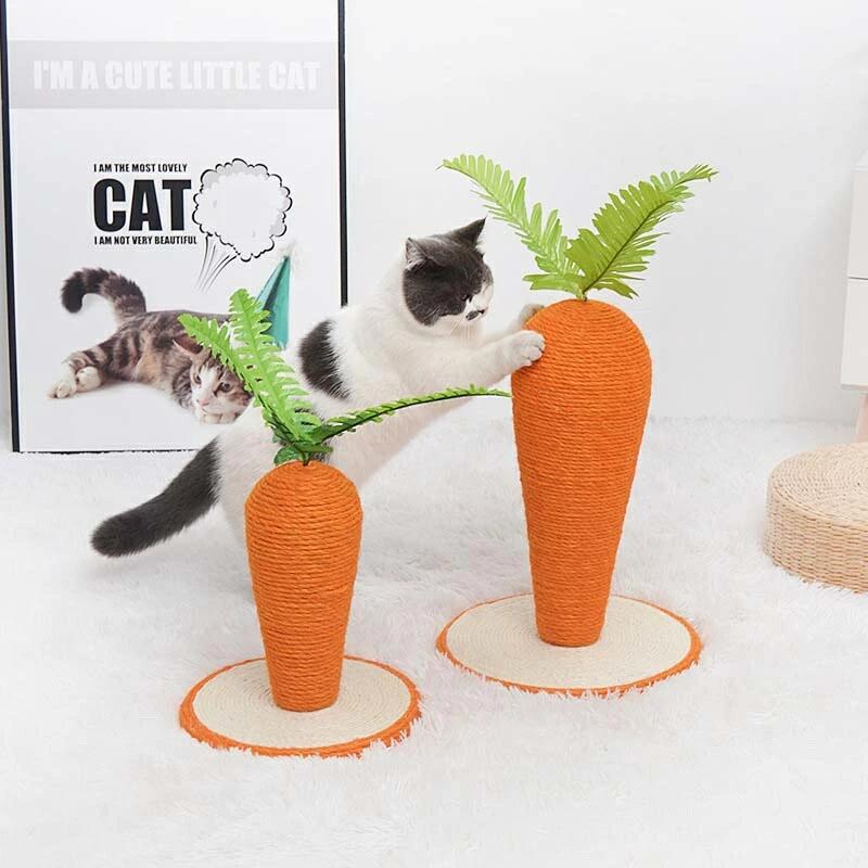 乐天商城 - 【初購入3500円以上7％OFFクーポン】 猫 爪とぎ ポール 爪研ぎ 猫用 麻 猫つめとぎ 爪とぎポール 人参 キャットタワー 猫用品 ペット用 おもちゃ インテリア 爪磨き 爪みがき おしゃれ 可愛い 人気 直径30cm 高さ43cm 組み立て簡単 送料無料