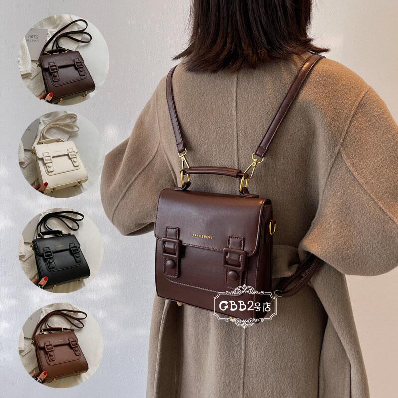 乐天商城 - リュックサック レディース 大人 小さめ 3way ショルダーバッグ ハンドバッグ バックパック PUレザー パック シンプル かわいい アウトドア カジュアル おしゃれ ファッション 旅行 通勤 出張 全4色 ブラック オフホワイト ブラウン コーヒー