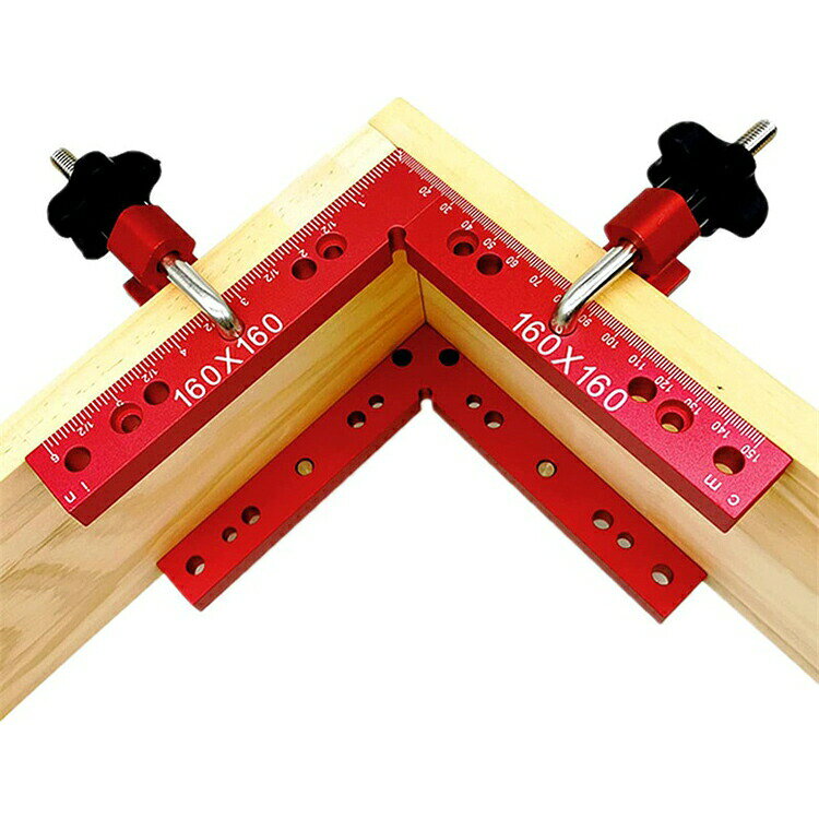 Rakuten - コーナークランプ L形直角定規 90℃ 万能クランプ 直角クランプ 160x160mm 指物 額縁 DIY 木材 固定 接着 木工用 締め付けツール アルミ合金製