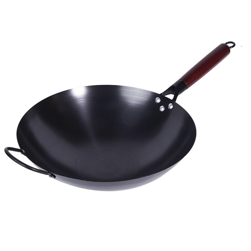 【初購入8％OFFクーポン】 中華鍋 大型鉄鍋 32cm 34cm 36cm 錆びない窒化鉄 高熱効率 炒め鍋 揚げ物、炒め物、肉料理など調理可 深型 鉄 北京鍋 炒鍋 IH・ガス対応 コーディングなし くっつきにくく手入れ簡単 煮物 カレー シチュー 大きい 大家族 業務用