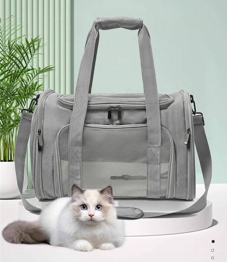 猫 キャリー バッグ ペットキャリー Mサイズ41X27X28cm 猫用・小型犬 折りたたみ式...