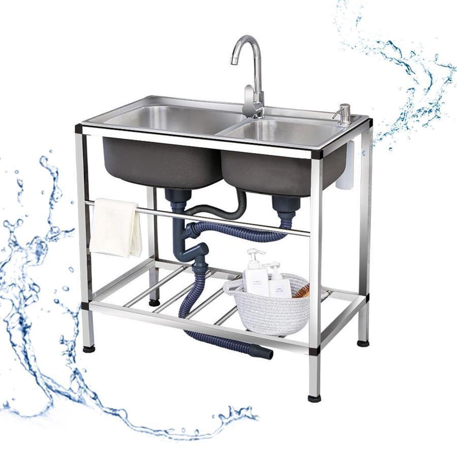 Other - 屋外シンク流し ガーデンシンク - 流し台 キッチンシンク 業務用流し台 自立型ユーティリティシンク 大容量自立型シンク 簡易流し台 シングルシンク ステンレス