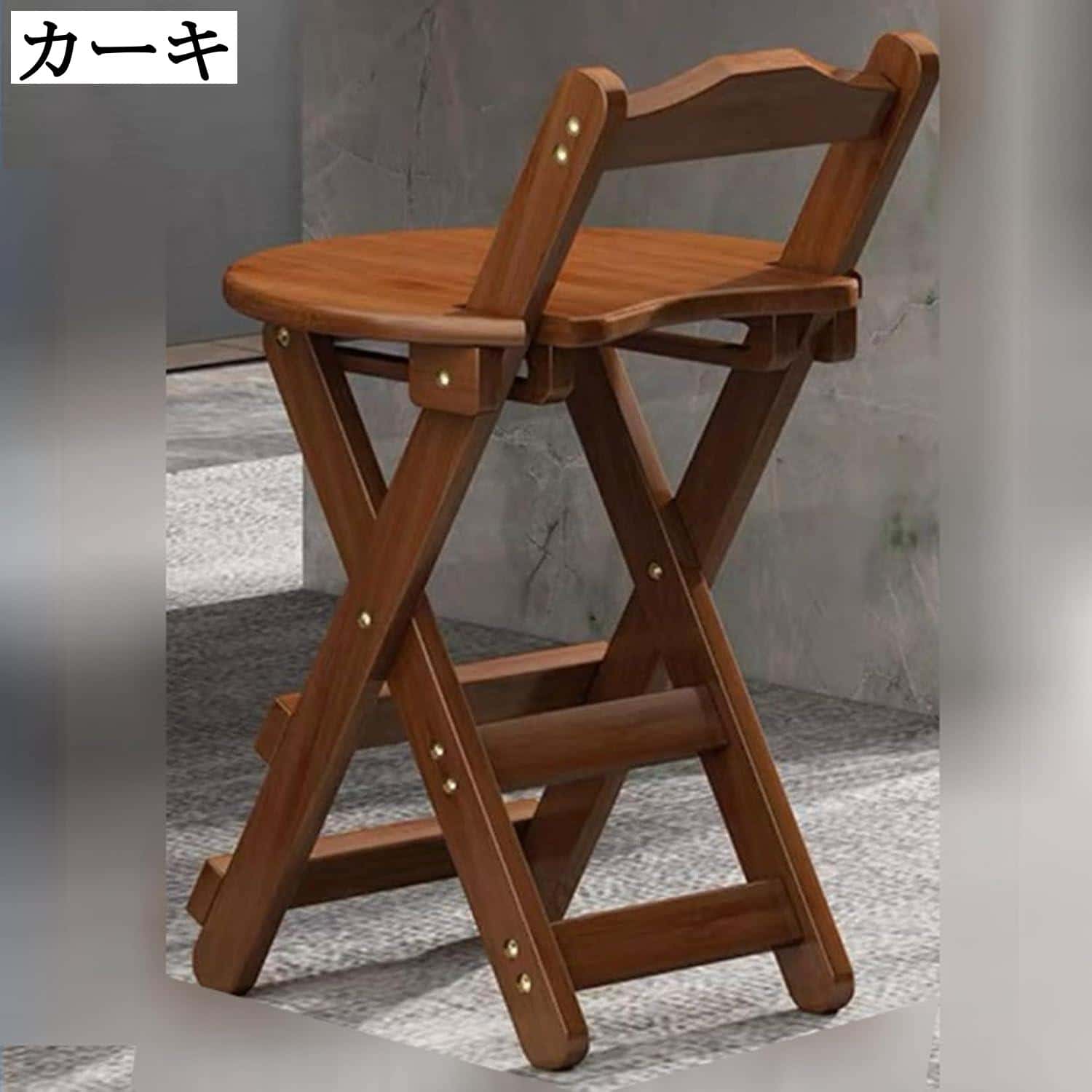 折り畳みチェア カウンターチェア 木製 ハイチェア 折りたたみ椅子 コンパクト収納 ガーデン パーティ オフィス用 カフェ 喫茶店 居酒屋 イス 室内 室外 グリーン ホワイト 原木色 [2]