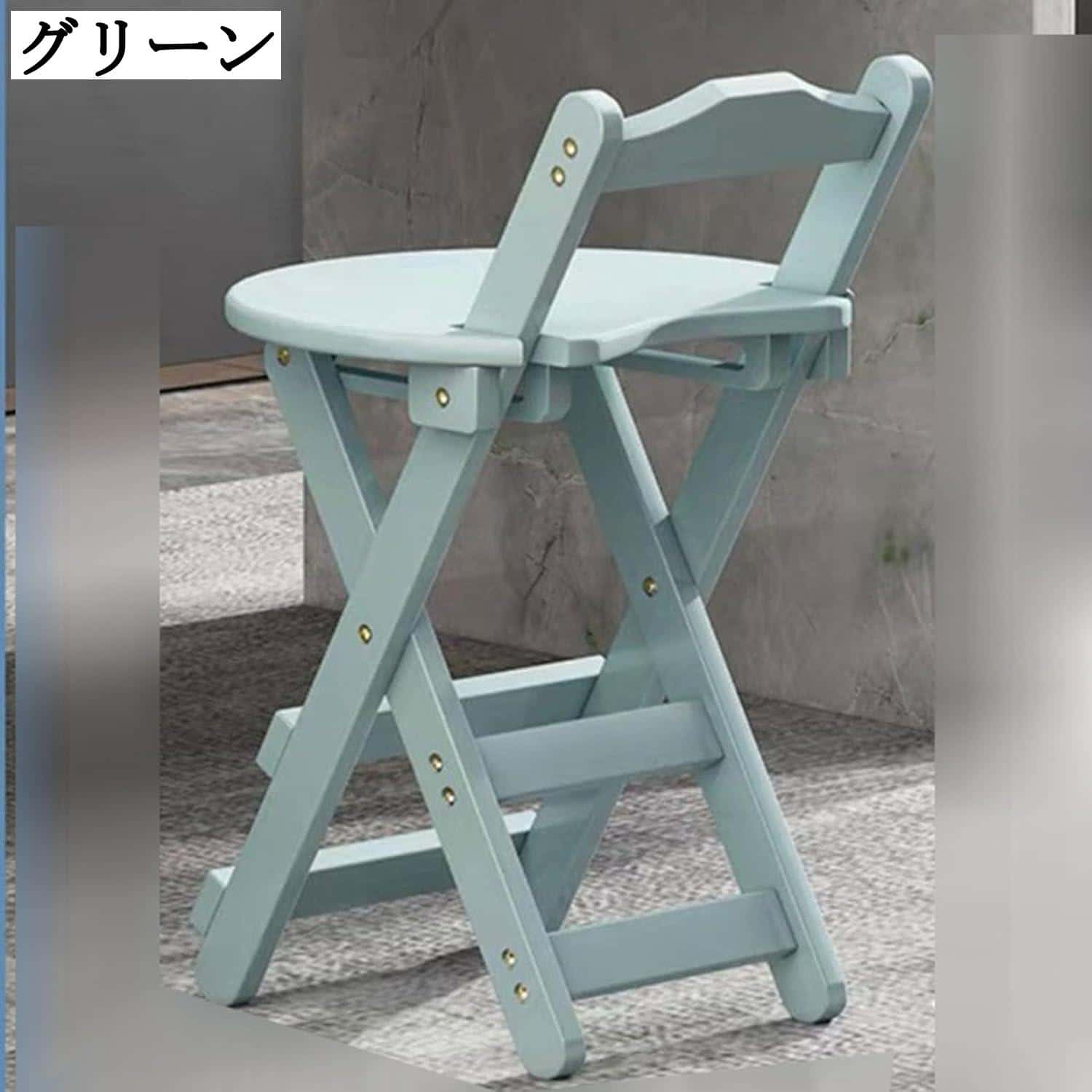 折り畳みチェア カウンターチェア 木製 ハイチェア 折りたたみ椅子 コンパクト収納 ガーデン パーティ オフィス用 カフェ 喫茶店 居酒屋 イス 室内 室外 グリーン ホワイト 原木色 [3]