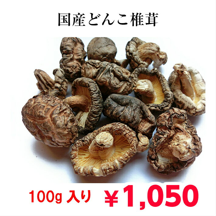 食育 【送料無料！】100g入！！国産　得用どんこ干し椎茸 　干ししいたけ　干しシイタケ　乾燥しいたけ..