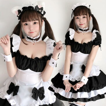 メイドワンピース ゴスロリ 中華風 ロリータ チャイナ ロリ ゴシック Lolita系 猫 チャイナドレス ロリィタ 膝丈 スカート 萌え萌え 中華 少女ウェア 小悪魔 ハロウィン レディース 可愛い 二次元 ドレス 学園祭 文化祭 イベント クリスマスpr32