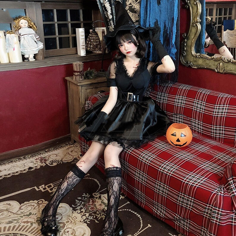 ハロウィン ウィッチ 魔女 コスプレ 魔法使い コスチューム 衣装 魔法師 悪魔 死神 大きいサイズ 女性用 仮装用 ハロウィーン 魔法 黒魔女 大人 巫女 ハロウイン レディース HALLOWEEN 仮装 変装 舞台衣装 パーティー グッズ コスプレ 二次会 宴会H579