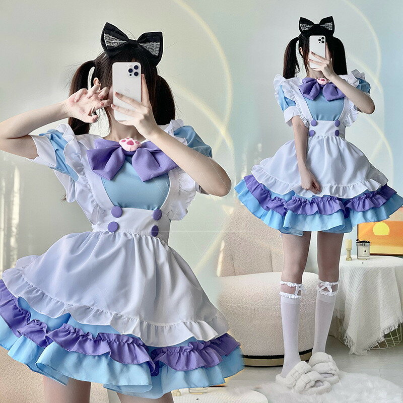 メイド 服 可愛い ゴスロリ 中華風 ロリータ ワンピース チャイナ ロリ ゴシック Lolita系 猫 メイド チャイナドレス ロリィタ 膝丈 スカート 萌え萌え 中華 少女ウェア 小悪魔 ハロウィン レディース 可愛い 二次元 ドレス 学園祭 文化祭 イベント クリスマス