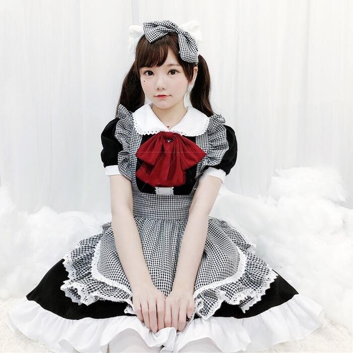 メイド服 可愛い ゴスロリ 中華風 ロリータ ワンピース チャイナ ロリ ゴシック Lolita系 猫 メイド チャイナドレス ロリィタ 膝丈 スカート 萌え萌え 中華 少女ウェア 小悪魔 ハロウィン レディース 可愛い 二次元 ドレス 学園祭 文化祭 イベント クリスマスH710