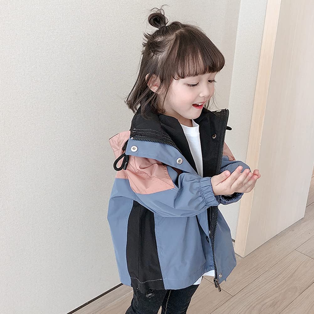 [InSomila] [インソミラ] キッズ マウンテンパーカー ベビー ウインドブレーカー ジャケット コート 上着 子供服 キッズ ベビー 女の子 ガールズ フード付き 色：ピンク、サイズ：120