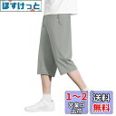 ODFMCE メンズ サルエルパンツ 夏 7分丈 ハーフパンツ 無地 ゆったり 薄手 おしゃれ 大きいサイズ 色:グレー、サイズ:L