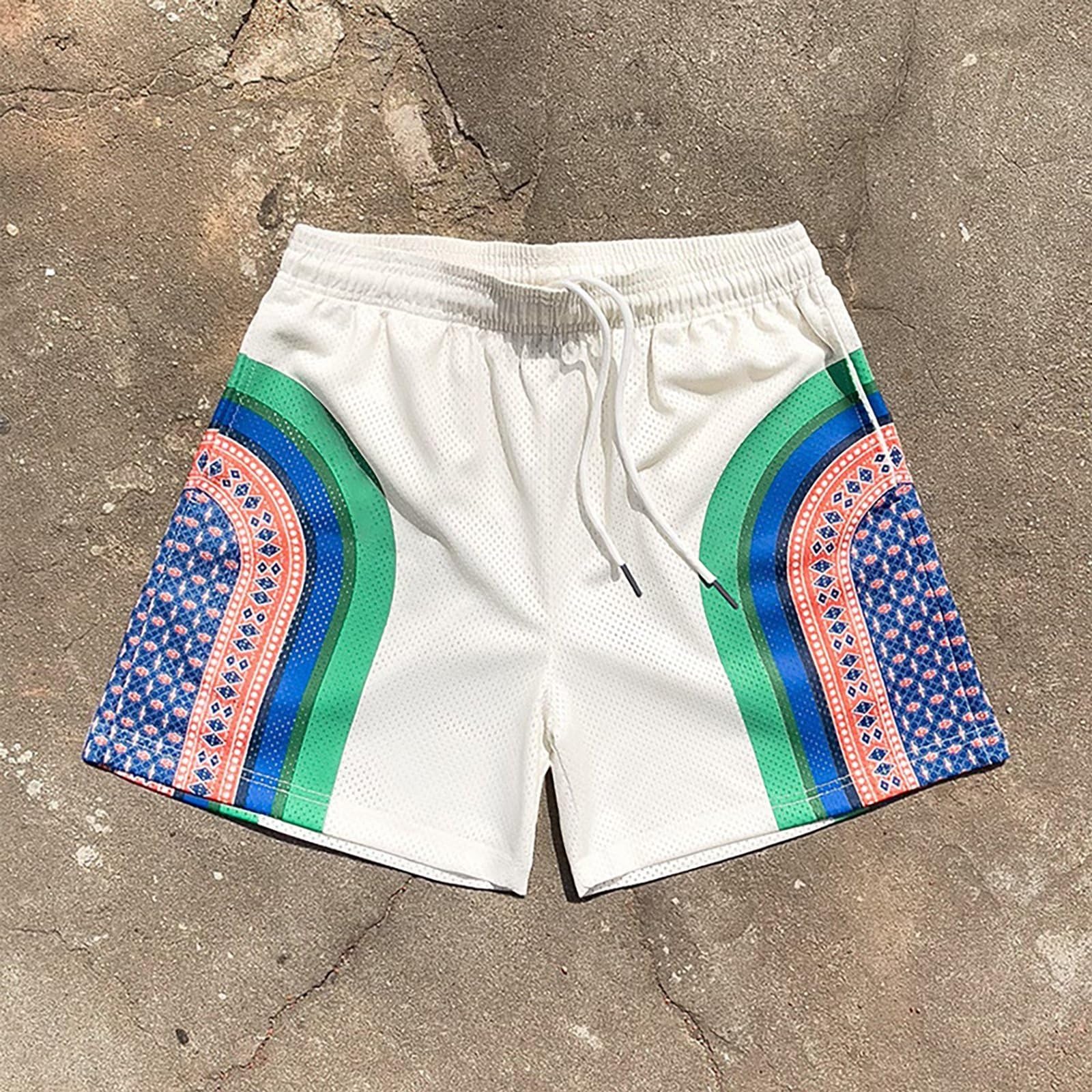 [KULIXI] ショートパンツ バスパン メンズ バスケットボールパンツ トレーニング メッシュ ハーフパンツ スポーツ ジムウェア フィットネス ポケット付き カジュアル 短パンツ 速乾 通気 DK-5544 色：5429 グリーンB、サイズ：M