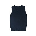 zuevi スクールベスト 女子 制服 ベスト 学生 Vネック ゆったり ニット コットン 無地 色:ネイビー、サイズ:2XL