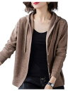Wnodruke カーディガン レディース フード付き ニット パーカー 羽織 長袖 防寒 秋 冬 WN031 色:コーヒ、サイズ:Free Size