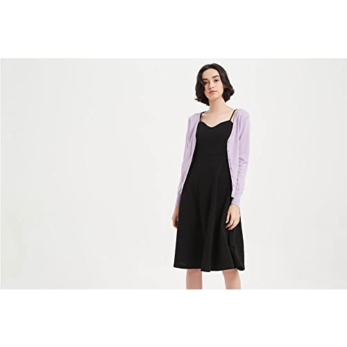 zuevi カーディガン レディース Vネック セーター ニット 長袖 無地 春秋冬 色：ネイビー、サイズ：XL