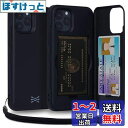 TORU CX PRO iPhone 12/12 Pro ケース カード 収納背面 3枚 カード入れ カバ- (ストラップ, ミラー 含ま) - アイフォン12 Pro 用 / アイフォン12 用 - ブラック