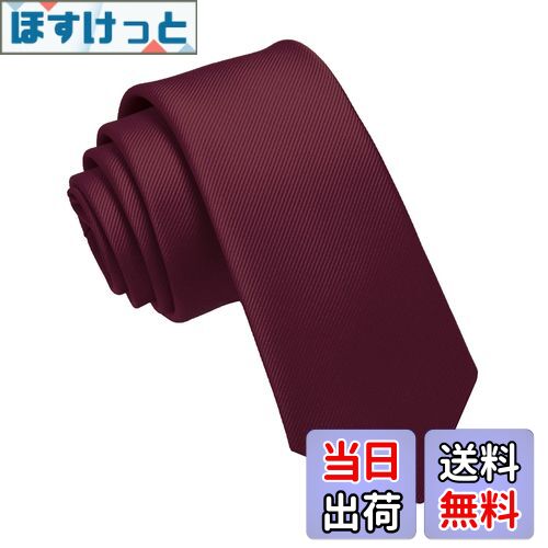 【送料無料】[JEMYGINS] メンズ マルーン あずき色 ネクタイ エクストラ ナロータイ スキニータイ 6CM幅 細 若者 ネクタイ 洗濯 可能