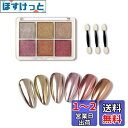 ALLMIRA オーロラパウダー ネイル 固形 6色パレット ネイルパウダー ジェルネイル カラー ネイルパーツ 自宅DIY ?細 スポンジチップ付き (02)