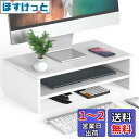 Fitueyes モニター台 パソコン台 モニタースタンド 机上台42.5cm横幅 木製天板 二段式PC台卓上 パソコンスタンド デスクトップ用 机上 机上ラック 机上台 pcモニター台 パソコンラック 卓上 収納 整理整頓ホワイトDT204205WW