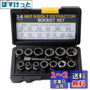 YWHWLX ナットツイスター 14点セット ナット抽出ソケットセット インパクトボルト&ナットリムーバーセット ナット&ネジを取り外すため 損傷 凍結 錆びた 丸みを帯びたボルト (14点セット)