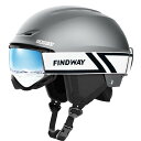 【スキーヘルメットとゴーグルのセット】Findwayスキー ヘルメット キッズ ゴーグル付き OTG メガネ対応 スノーボードヘルメット メンズ ダイヤル式サイ...