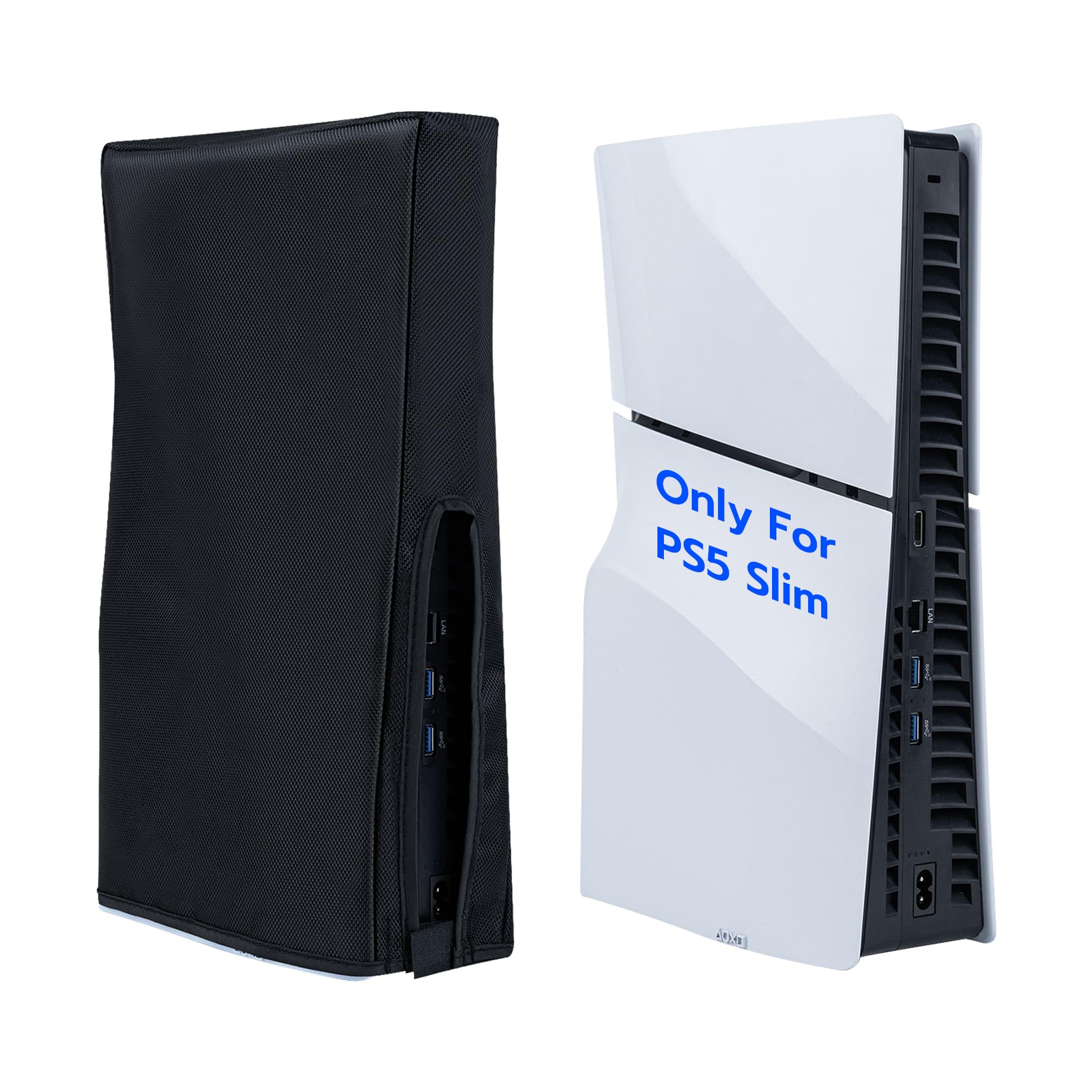 【送料無料】Mcbazel PS5 Slim専用 ダストカバー 縦式 防塵カバー ホコリ 傷防止 おしゃれ 脱着簡単 汚れ防止 お手入れ簡単 PS5 Slimディスクとデジタル版適用 PS5 Pro非対応-ブラック