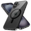 【送料無料】JETech iPhone 16 6.1インチ用 マグネット ケース MagSafe対応 衝撃吸収 バンパーカバー 傷つけ防止 クリアバック (ブラック)