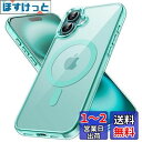 JETech iPhone 16 6.1インチ用 マグネット ケース MagSafe対応 衝撃吸収 バンパーカバー 傷つけ防止 クリアバック (ティールブルー)