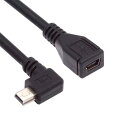 NFHK 90度左向きミニUSB 5ピンオス-メス延長ケーブル 30cm GPSカメラ用, NF-U2-049-LE