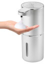 JEMISUN ソープディスペンサー ハンドソープ 自動 泡 詰め替え 持続泡出し380ml 壁掛け 吐出量4段階調節 充電式 IPX5防水 オートディスペンサー 食器洗剤 ディスペンサー キッチン 洗面所などに適用 日本語説明書付き (シルバー)