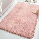 Gemarwel バスマット 速乾 吸水 お風呂マット 洗える 滑り止め ?40x60cm マイクロファイバー マット 足拭き 浴室 おしゃれ 洗面所 抗菌 防臭 ピンク