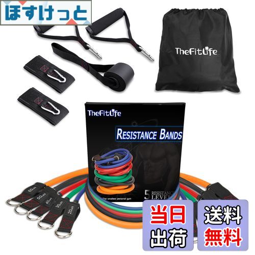 【送料無料】TheFitLife トレーニングチューブ チューブ トレーニング 筋トレチューブ (青/緑/赤/黒/橙)