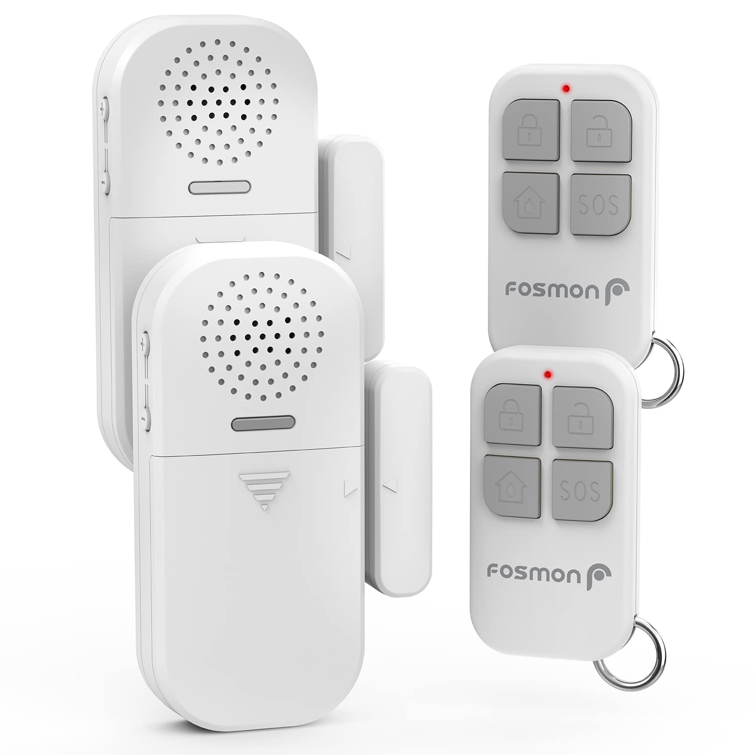 【送料無料】Fosmon ワイヤレス ドア 窓 玄関 防犯アラーム 盗難防止 リモートコントロール マグネット 磁気 センサー ウインドウ 扉 チャイム 呼び鈴 ドアベル【開放検出器 | 薄型 130dB大音量 | リモコン付き | 侵入防止 緊急警報 防犯ブザー | ホームセキュリティー 警報