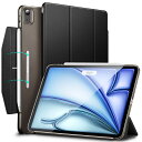 ESR iPad Air 11インチ ケース (M3/M2、2025/2024) iPad Air 第5/4世代 ケース(2022/2020)専用 三つ折りスマートケース Pencil Proのペアリング・充電対応 留め具付き ブラック(2)